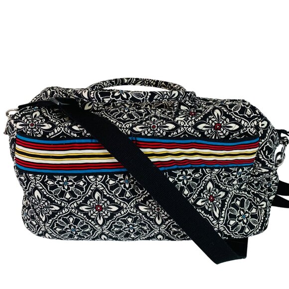 Vera Bradley Floral Grand Weekender Travel Bag Retro Stripes Adjustable Strap - Picture 16 of 16